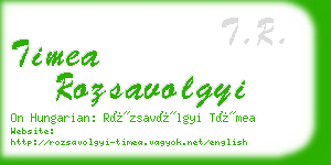 timea rozsavolgyi business card